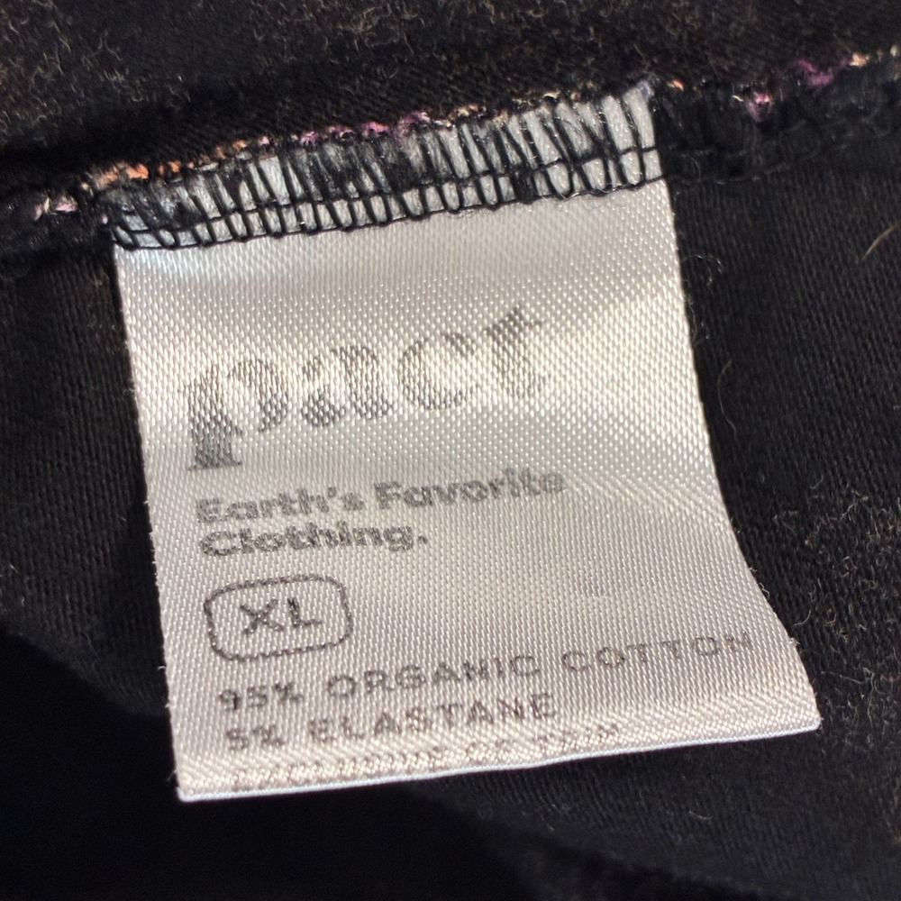 Pact Maxi Dress Organic Cotton Fit Flare Womens XL Black Floral Granola - Picture 7 of 13